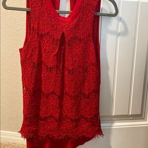 Elegant Red Lace Dress